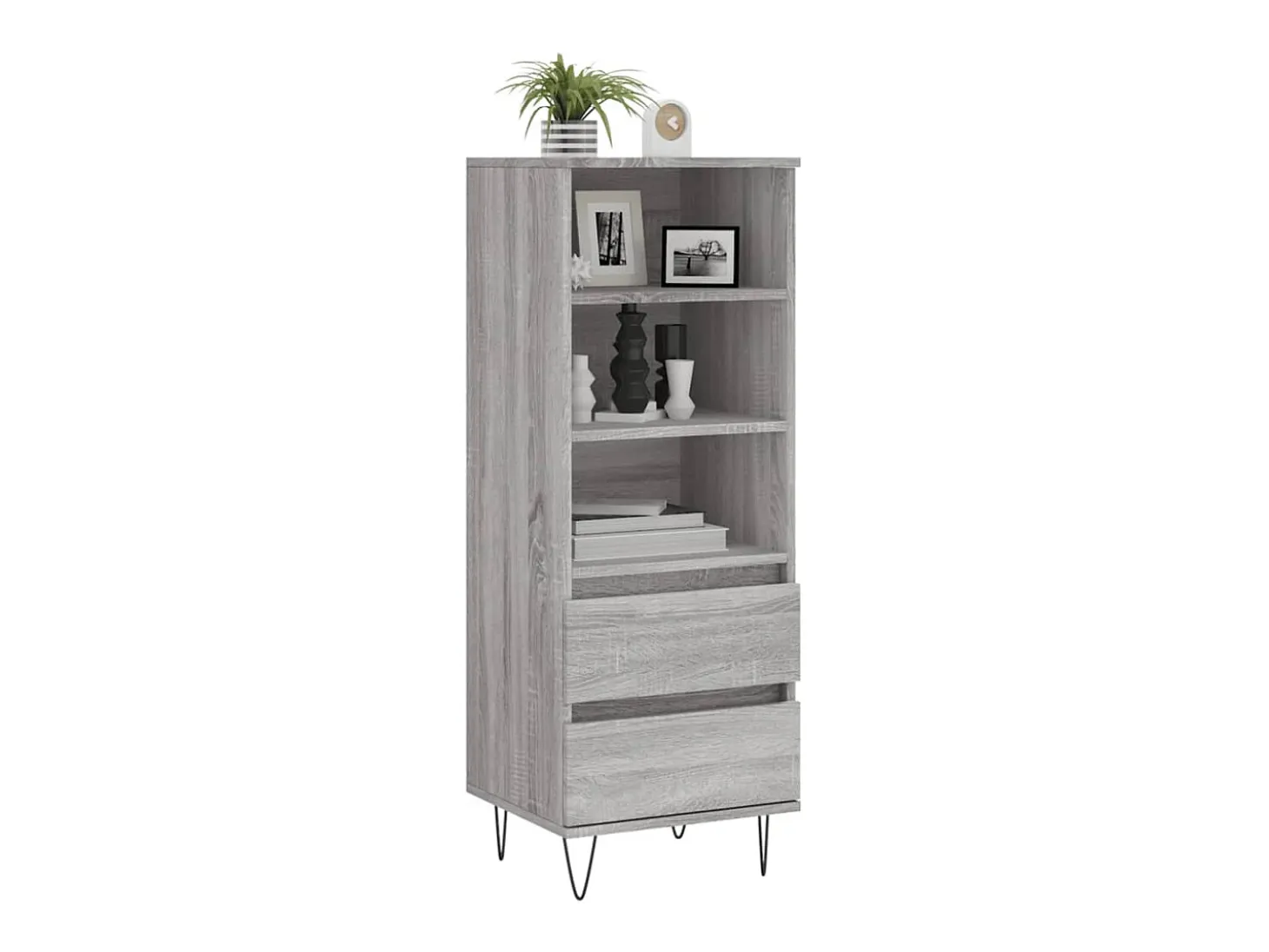 Aparador alto madera contrachapada gris Sonoma 40x36x110 cm ES44629