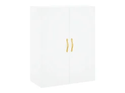 Aparador alto madera contrachapada blanco 69,5x34x180 cm ES86654