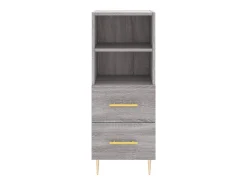 Aparador alto madera contrachapada gris Sonoma 34,5x34x180 cm