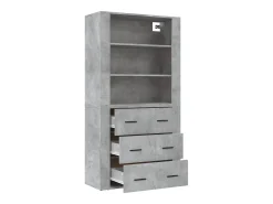 Aparador alto madera contrachapada gris hormigón