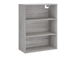 Aparador alto madera contrachapada gris sonoma 69,5x34x180 cm ES56430