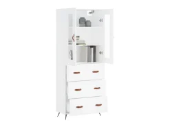 Aparador alto madera contrachapada blanco 69,5x34x180 cm ES17318