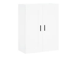 Aparador alto madera contrachapada blanco 69,5x34x180 cm ES23733