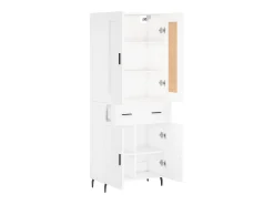 Aparador alto madera contrachapada blanco 69,5x34x180 cm ES23733