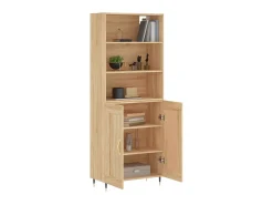 Aparador alto madera contrachapada color roble 69,5x34x180 cm ES98624