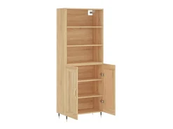 Aparador alto madera contrachapada color roble 69,5x34x180 cm ES98624