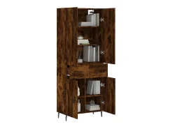 Aparador alto madera contrachapada roble ahumado 69,5x34x180 cm ES75770