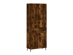 Aparador alto madera contrachapada roble ahumado 69,5x34x180 cm ES75770