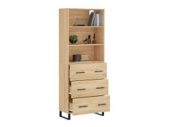 Aparador alto madera contrachapada color roble 69,5x34x180 cm ES69204