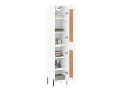 Aparador alto madera contrachapada blanco 34,5x34x180 cm ES16460