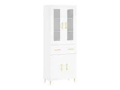 Aparador alto madera contrachapada blanco 69,5x34x180 cm