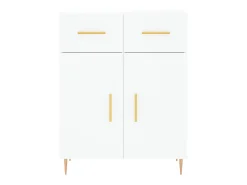 Aparador alto madera contrachapada blanco 69,5x34x180 cm