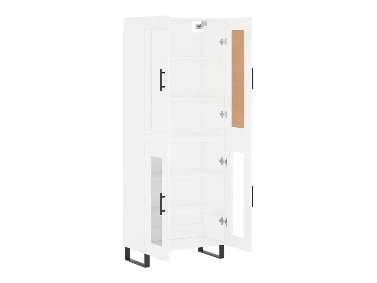Aparador alto madera contrachapada blanco 69,5x34x180 cm