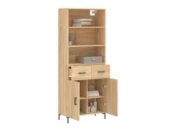 Aparador alto madera contrachapada color roble 69,5x34x180 cm ES36704