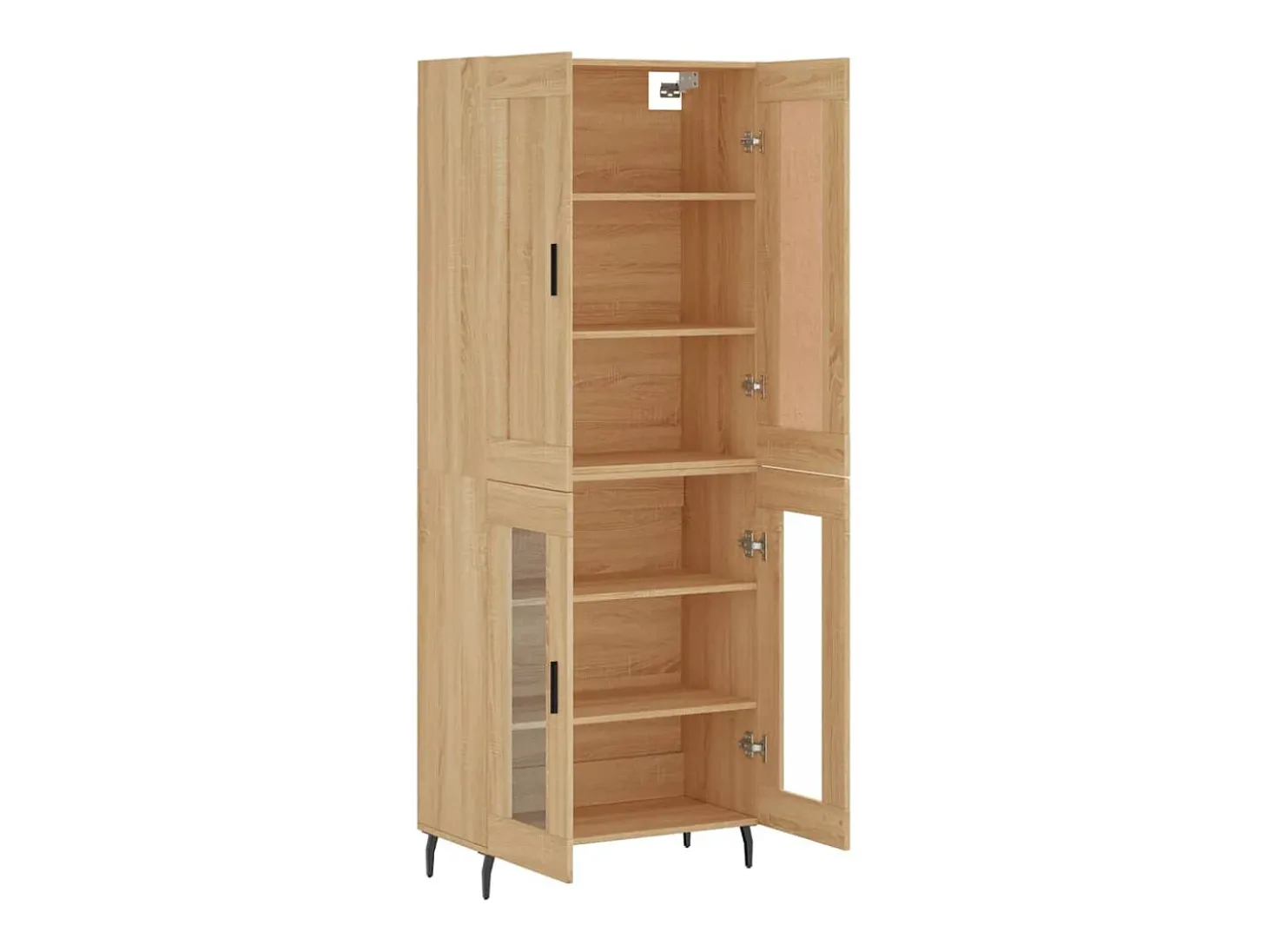 Aparador alto madera contrachapada color roble 69,5x34x180 cm