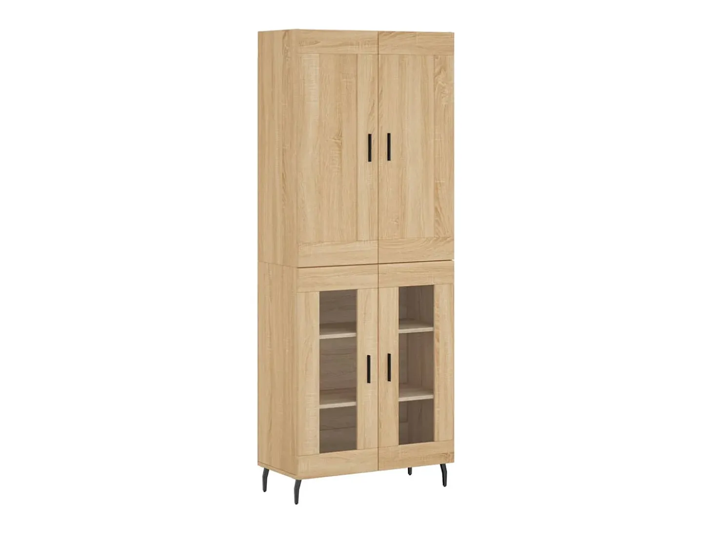 Aparador alto madera contrachapada color roble 69,5x34x180 cm