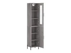 Aparador alto madera contrachapada gris Sonoma 34,5x34x180 cm ES34377