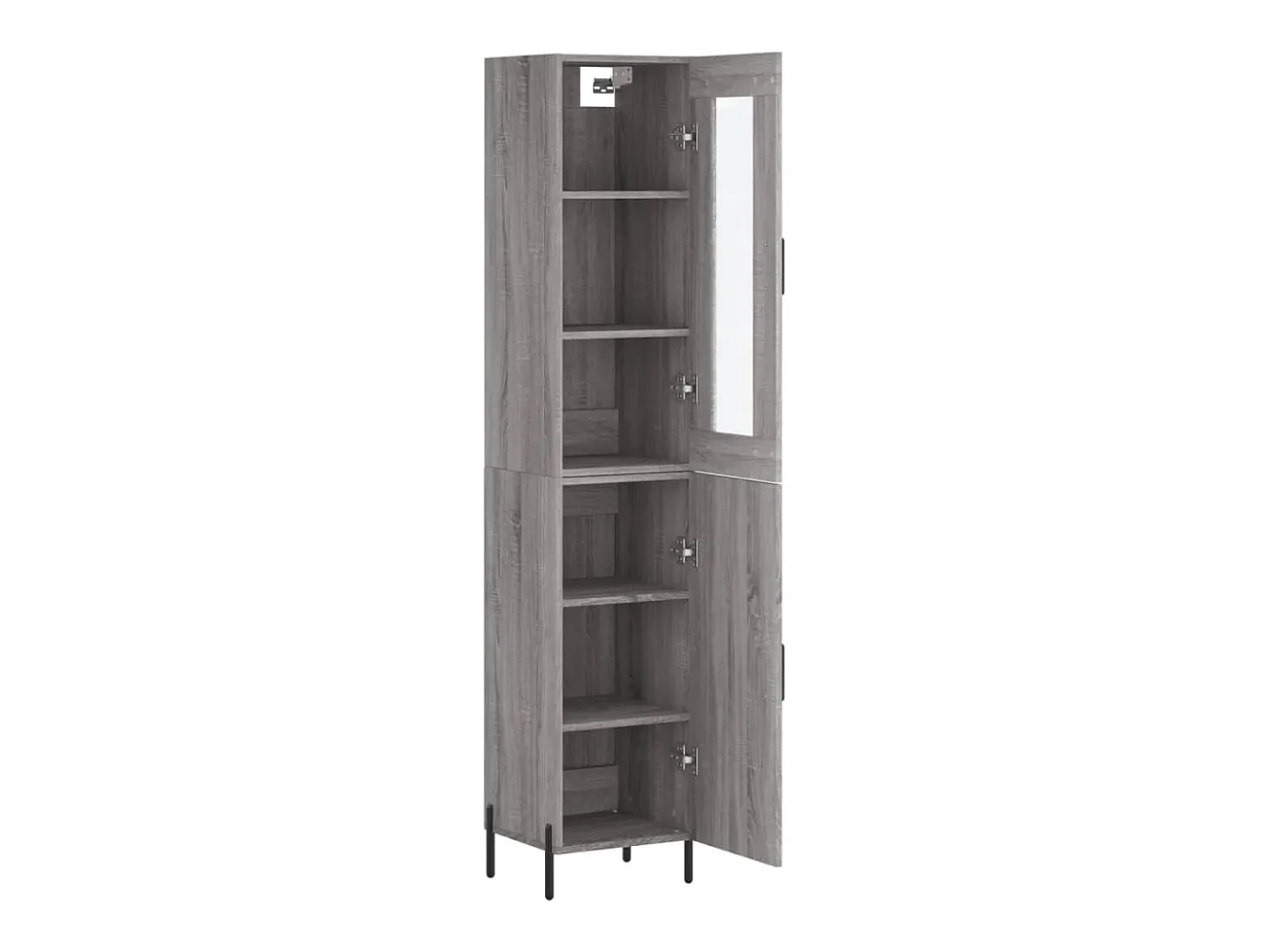 Aparador alto madera contrachapada gris Sonoma 34,5x34x180 cm ES34377