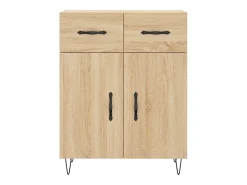 Aparador alto madera contrachapada color roble 69,5x34x180 cm