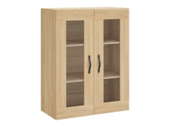 Aparador alto madera contrachapada color roble 69,5x34x180 cm