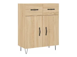 Aparador alto madera contrachapada color roble 69,5x34x180 cm