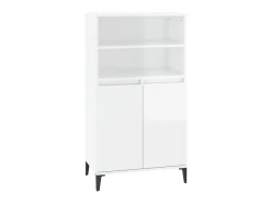Aparador alto madera contrachapada blanco brillo 60x36x110 cm ES29488