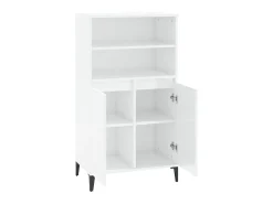 Aparador alto madera contrachapada blanco brillo 60x36x110 cm ES29488