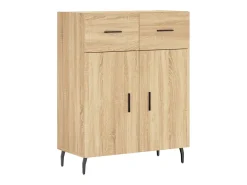 Aparador alto madera contrachapada color roble 69,5x34x180 cm
