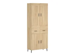 Aparador alto madera contrachapada color roble 69,5x34x180 cm