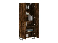 Aparador alto madera contrachapada roble ahumado 69,5x34x180 cm ES98454