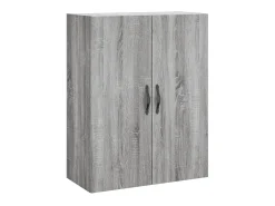Aparador alto madera contrachapada gris sonoma 69,5x34x180 cm ES85939