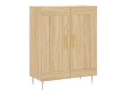 Aparador alto madera contrachapada color roble 69,5x34x180 cm