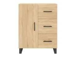 Aparador alto madera contrachapada color roble 69,5x34x180 cm