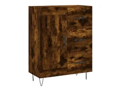 Aparador alto madera contrachapada roble ahumado 69,5x34x180 cm