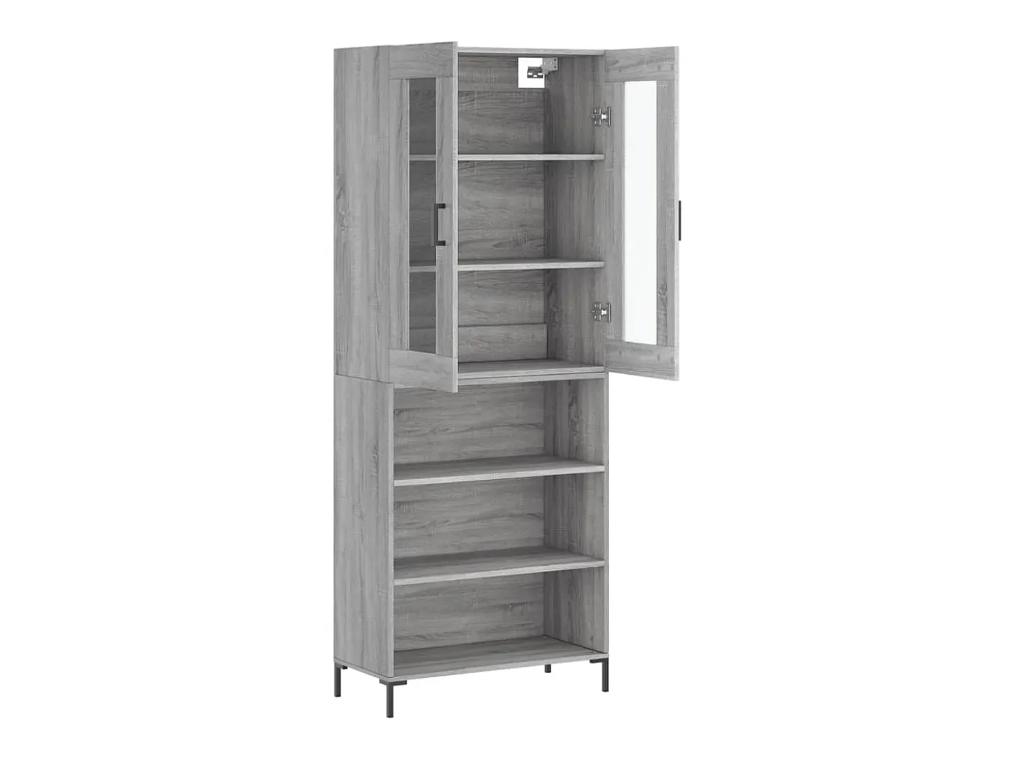 Aparador alto madera contrachapada gris sonoma 69,5x34x180 cm