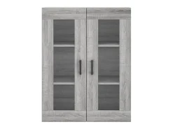 Aparador alto madera contrachapada gris sonoma 69,5x34x180 cm
