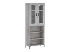 Aparador alto madera contrachapada gris sonoma 69,5x34x180 cm