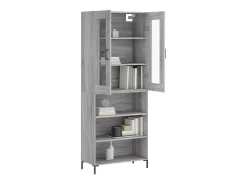 Aparador alto madera contrachapada gris sonoma 69,5x34x180 cm
