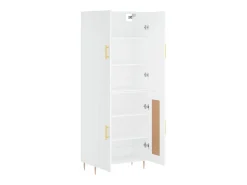 Aparador alto madera contrachapada blanco 69,5x34x180 cm ES51080
