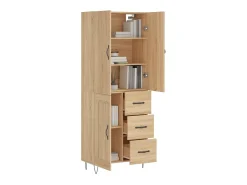 Aparador alto madera contrachapada color roble 69,5x34x180 cm ES47142