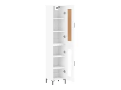 Aparador alto madera contrachapada blanco 34,5x34x180 cm