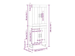 Aparador alto madera contrachapada blanco 69,5x34x180 cm