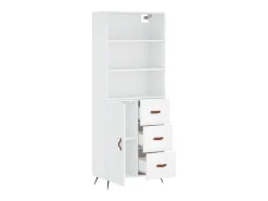 Aparador alto madera contrachapada blanco 69,5x34x180 cm