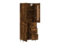 Aparador alto madera contrachapada roble ahumado 69,5x34x180 cm ES60780