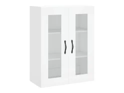 Aparador alto madera contrachapada blanco 69,5x34x180 cm