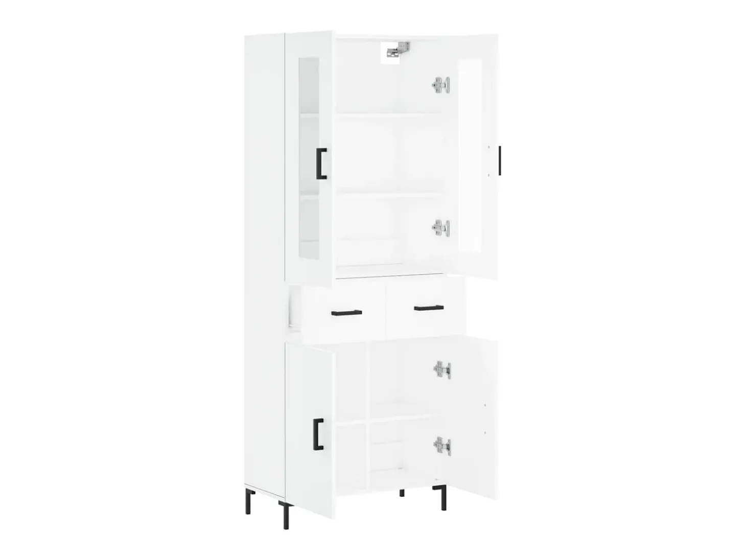 Aparador alto madera contrachapada blanco 69,5x34x180 cm ES76674