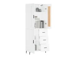 Aparador alto madera contrachapada blanco 69,5x34x180 cm ES84201