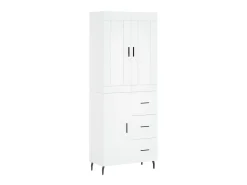 Aparador alto madera contrachapada blanco 69,5x34x180 cm ES84201