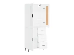 Aparador alto madera contrachapada blanco 69,5x34x180 cm ES84201