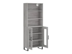 Aparador alto madera contrachapada gris sonoma 69,5x34x180 cm